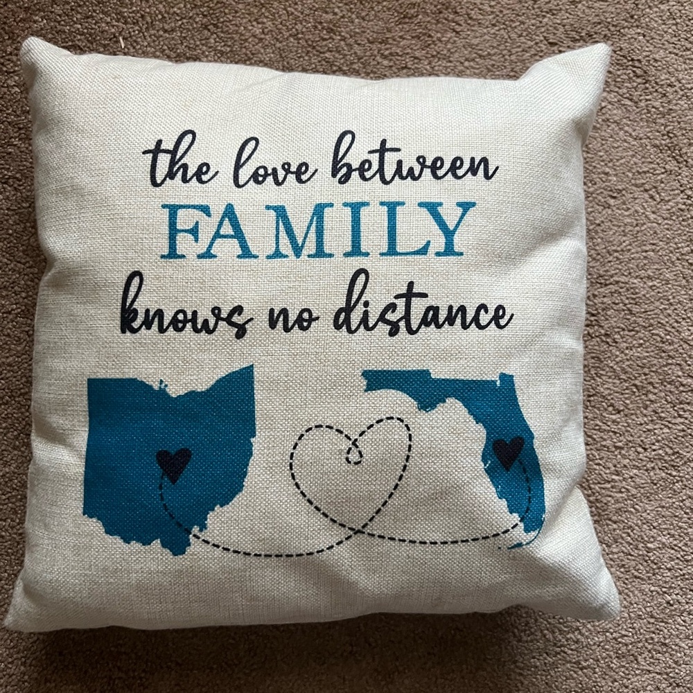 Family Love Decorative Pillow Florida and Ohio